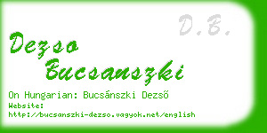dezso bucsanszki business card